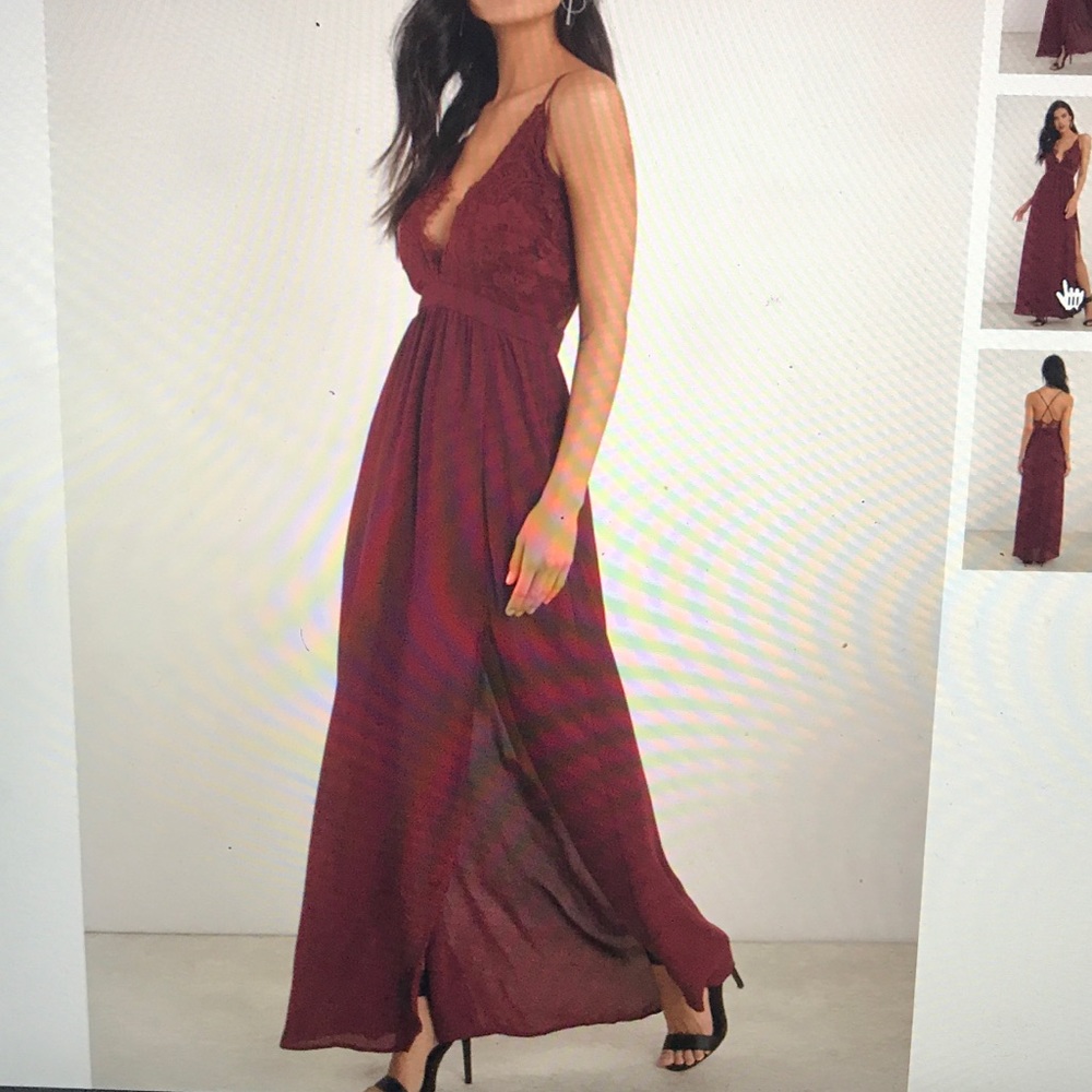 Maroon maxi dress! Criss cross back strap!